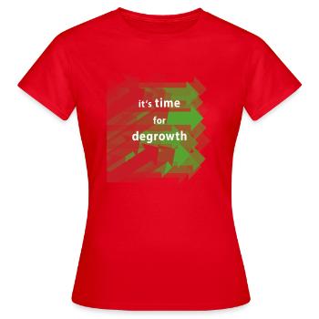 Degrowth Postwachstum grünes Wachstum - Frauen T-Shirt - Rot - Vorne - AI Model Female 172 dark (172cm)