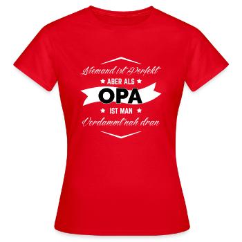 OPA - Frauen T-Shirt - Rot - Vorne - AI Model Female 172 dark (172cm)