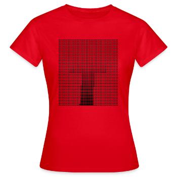 Lettre T - T-shirt Femme - rouge - Devant - AI Model Female 172 dark (172cm)