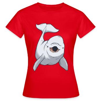 Beluga Weißwal Baby - Frauen T-Shirt - Rot - Vorne - AI Model Female 172 dark (172cm)
