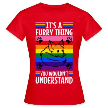 C’est une chose poilue que vous ne comprendriez pas - T-shirt Femme - rouge - Devant - AI Model Female 172 dark (172cm)