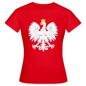 Polnischer Adler T-Shirt - Frauen T-Shirt - Rot - Vorne - AI Model Female 172 dark (172cm)