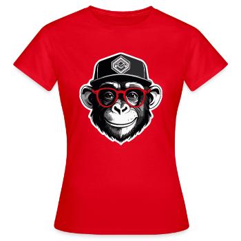 Chimpanzee Keep Calm - Women's T-Shirt - red - Front - AI Model Female 172 dark (172cm)