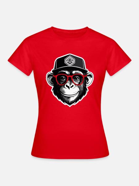 Chimpanzee Keep Calm - Frauen T-Shirt - Rot