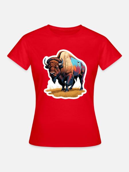 großer Bison - Frauen T-Shirt - Rot