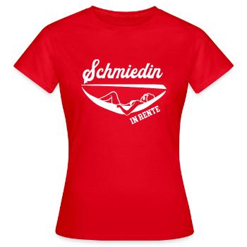 Schmiedin In Rente Rentnerin Ruhestand Arbeitsende - Frauen T-Shirt - Rot - Vorne - AI Model Female 172 dark (172cm)