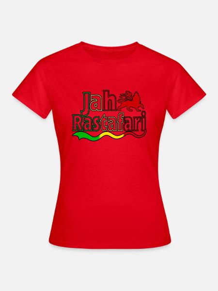 jah rastafari - T-shirt Femme - rouge