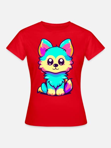 Netter bunter Fuchs - Frauen T-Shirt - Rot