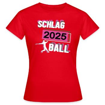 Schlagball 2025 Schlagballerin Schlagballspielerin - Frauen T-Shirt - Rot - Vorne - AI Model Female 172 dark (172cm)