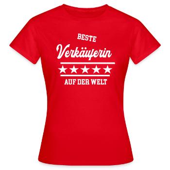 Beste Verkäuferin Einzelhändlerin Verkauf Kollegin - Frauen T-Shirt - Rot - Vorne - AI Model Female 172 dark (172cm)