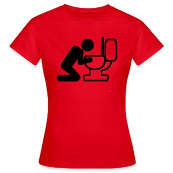 Kotzen - Frauen T-Shirt - Rot - Vorne - AI Model Female 172 dark (172cm)