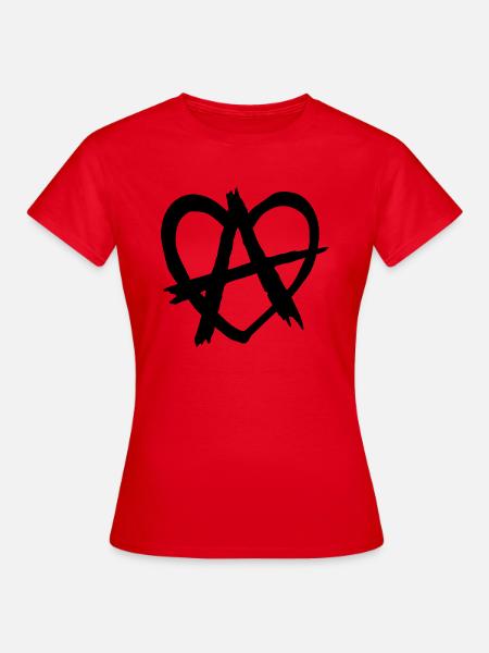 Anarchie Herz, Revolution, Punk, schwarz - Frauen T-Shirt - Rot
