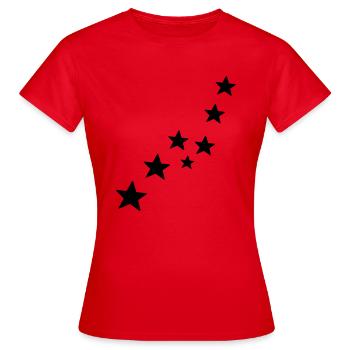sterne - Frauen T-Shirt - Rot - Vorne - AI Model Female 172 dark (172cm)