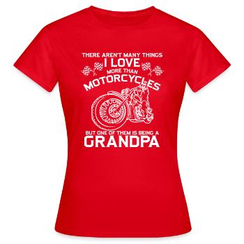 Opa Motorrad - Frauen T-Shirt - Rot - Vorne - AI Model Female 172 dark (172cm)