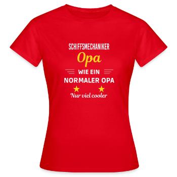 Opa ein normaler nur viel cooler Schiffsmechaniker - Frauen T-Shirt - Rot - Vorne - AI Model Female 172 dark (172cm)