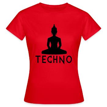 Musique techno - T-shirt Femme - rouge - Devant - AI Model Female 172 dark (172cm)