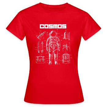 Astronaut im Kosmos Design - Frauen T-Shirt - Rot - Vorne - AI Model Female 172 dark (172cm)