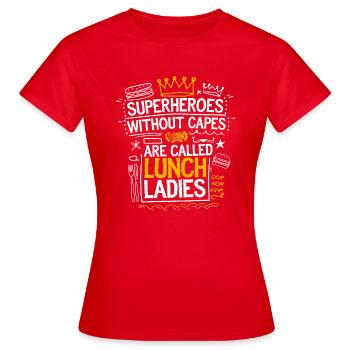The real superheroines - Women's T-Shirt - red - Front - AI Model Female 172 dark (172cm)