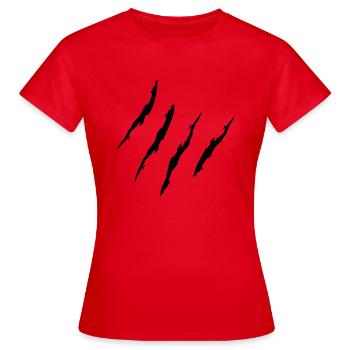Kratzspur - Frauen T-Shirt - Rot - Vorne - AI Model Female 172 dark (172cm)