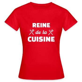 reine de la cuisine cadeau noel t-shirt - T-shirt Femme - rouge - Devant - AI Model Female 172 dark (172cm)