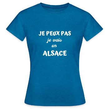 t-shirt I can not I go in alsace christmas gift - Women's T-Shirt - antique blue sapphire heather - Front - AI Model Female 172 dark (172cm)