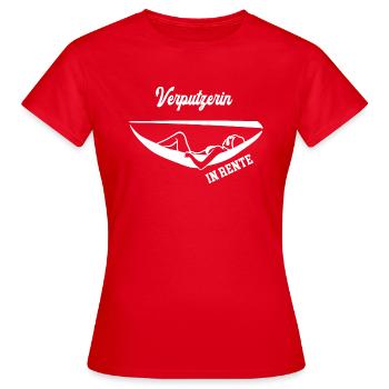 Verputzerin Rente Rentnerin Stuckateurin Ruhestand - Frauen T-Shirt - Rot - Vorne - AI Model Female 172 dark (172cm)