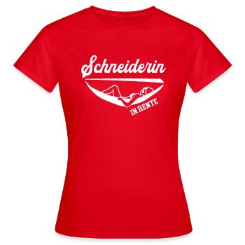 Schneiderin in Rente Ruhestand Rentnerin Designer - Frauen T-Shirt - Rot - Vorne - AI Model Female 172 dark (172cm)