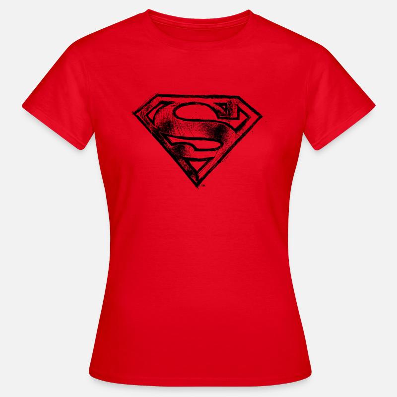 DC Comics Superman Logo Gezeichnet - Frauen T-Shirt - Rot