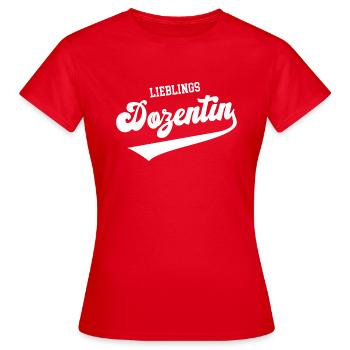 Beste Dozentin Universität Uni Lehrerin Lieblings - Frauen T-Shirt - Rot - Vorne - AI Model Female 172 dark (172cm)