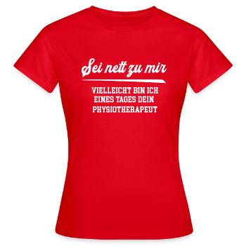 Physiotherapeut Physiotherapie Physiotherapeuten - Frauen T-Shirt - Rot - Vorne - AI Model Female 172 dark (172cm)