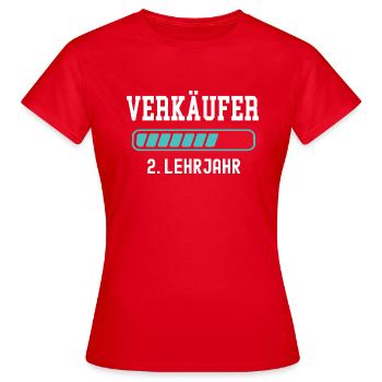Verkäufer Ausbildung 2 Lehrjahr 2. Ausbildungsjahr - Frauen T-Shirt - Rot - Vorne - AI Model Female 172 dark (172cm)