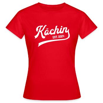 Köchin 2024 Ausbildung Lehre Bestanden Gastronomie - Frauen T-Shirt - Rot - Vorne - AI Model Female 172 dark (172cm)