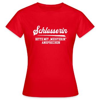 Schlosserin Meisterin Abschluß Schlossermeisterin - Frauen T-Shirt - Rot - Vorne - AI Model Female 172 dark (172cm)