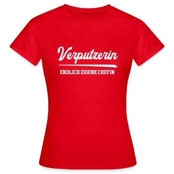 Verputzerin Endlich Chefin Eigene Firma Betrieb - Frauen T-Shirt - Rot - Vorne - AI Model Female 172 dark (172cm)