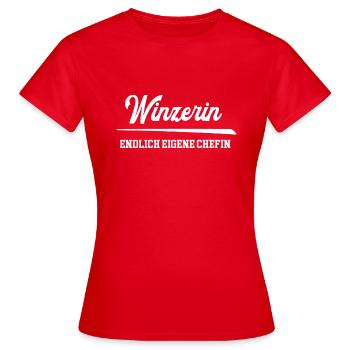 Winzerin Endlich Eigene Chefin Winzerei Weingut - Frauen T-Shirt - Rot - Vorne - AI Model Female 172 dark (172cm)