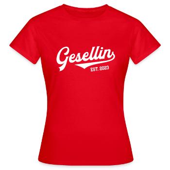 Gesellin est. 2023 Ausbildung Handwerk Prüfung erl - Frauen T-Shirt - Rot - Vorne - AI Model Female 172 dark (172cm)