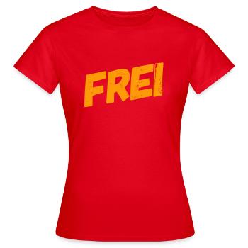 Frei - Frauen T-Shirt - Rot - Vorne - AI Model Female 172 dark (172cm)