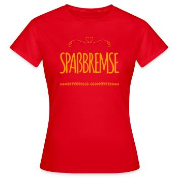 wet blanket - Women's T-Shirt - red - Front - AI Model Female 172 dark (172cm)