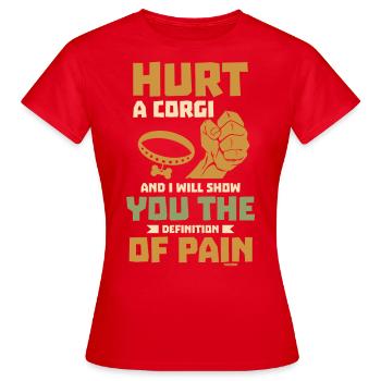 Corgiliebhaber Hundebesitzer Tierfreund - Frauen T-Shirt - Rot - Vorne - AI Model Female 172 dark (172cm)