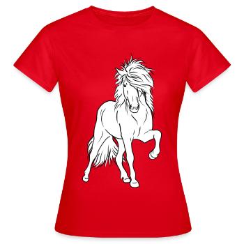 Islande Étalon sw - T-shirt Femme - rouge - Devant - AI Model Female 172 dark (172cm)