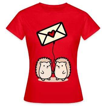 Liebesbriefe Valentinstag - Frauen T-Shirt - Rot - Vorne - AI Model Female 172 dark (172cm)