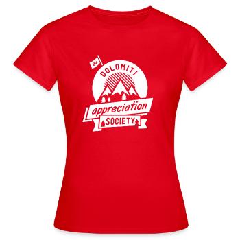Dolomit Anerkennung weiß - Frauen T-Shirt - Rot - Vorne - AI Model Female 172 dark (172cm)