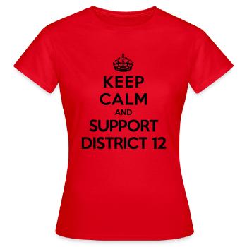 Keep calm and support District 12 (Hunger Games) - T-shirt Femme - rouge - Devant - AI Model Female 172 dark (172cm)