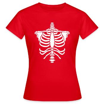 Corps squelette - T-shirt Femme - rouge - Devant - AI Model Female 172 dark (172cm)