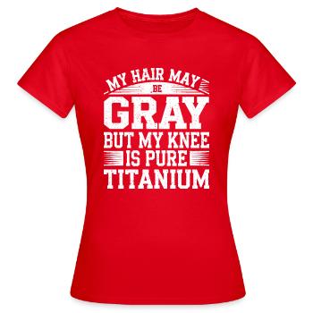 Humorvoll durch jede Reha - Frauen T-Shirt - Rot - Vorne - AI Model Female 172 dark (172cm)