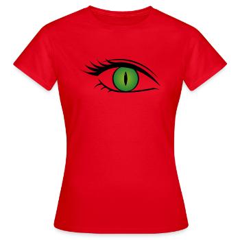 Green cat's eye - Women's T-Shirt - red - Front - AI Model Female 172 dark (172cm)