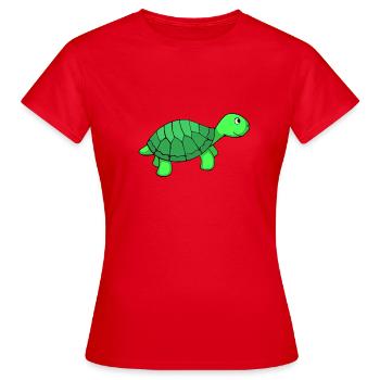 Bild Schildkroete bunt - Frauen T-Shirt - Rot - Vorne - AI Model Female 172 dark (172cm)