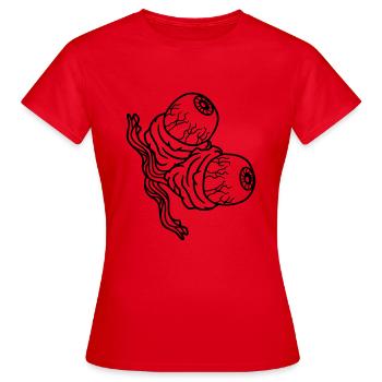 2 yeux arrachés voir zombie mort mort bio - T-shirt Femme - rouge - Devant - AI Model Female 172 dark (172cm)