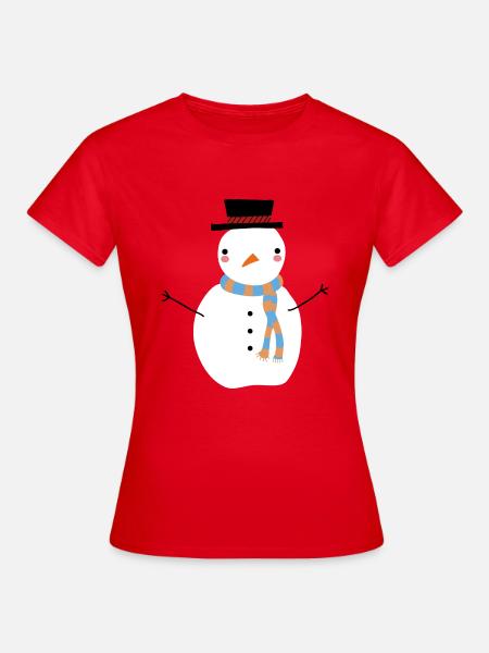 SCHNEEMANN - Frauen T-Shirt - Rot