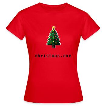 Pixel Christmas - Frauen T-Shirt - Rot - Vorne - AI Model Female 172 dark (172cm)